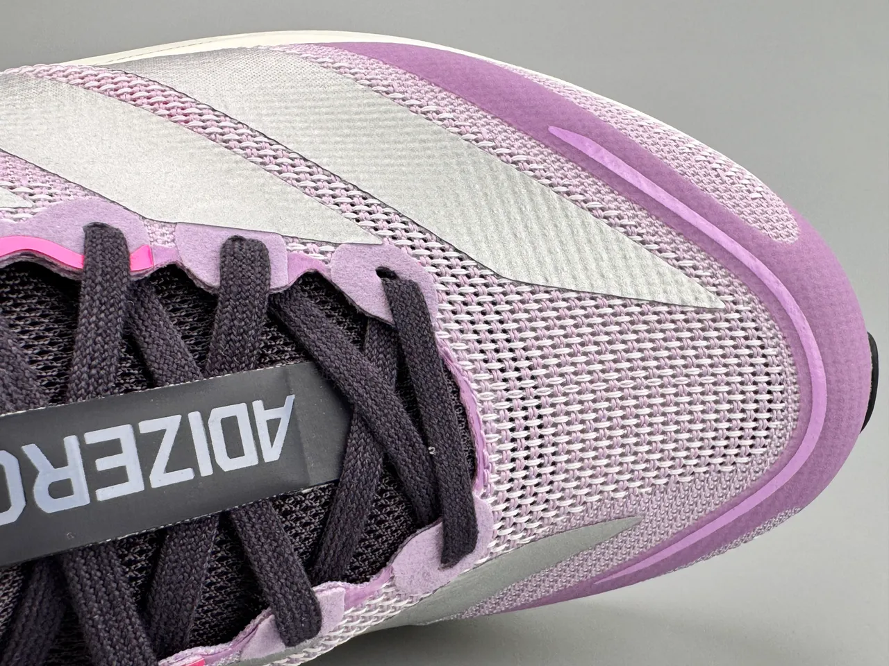 Adidas Purple Pink Engineered Mesh Upper Reflective Silver Stripes Running Shoes 2