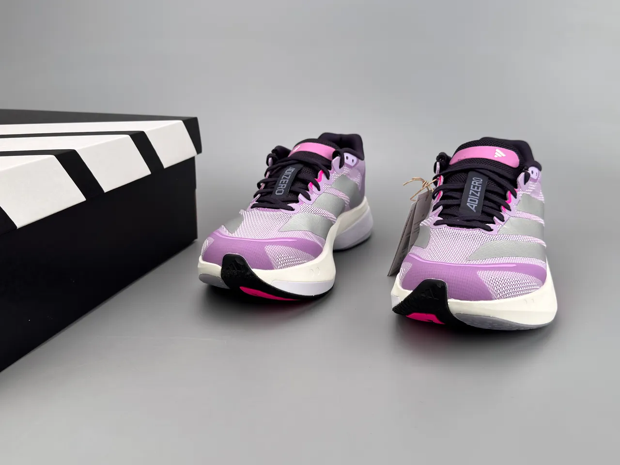 Adidas Purple Pink Engineered Mesh Upper Reflective Silver Stripes Running Shoes 3