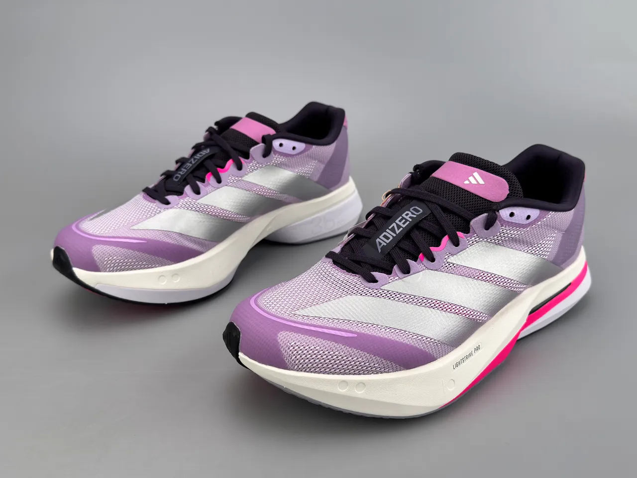 Adidas Purple Pink Engineered Mesh Upper Reflective Silver Stripes Running Shoes 5