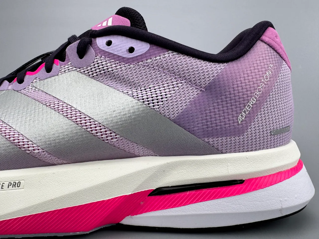 Adidas Purple Pink Engineered Mesh Upper Reflective Silver Stripes Running Shoes 7