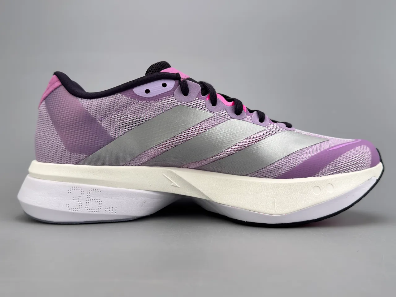 Adidas Purple Pink Engineered Mesh Upper Reflective Silver Stripes Running Shoes 10