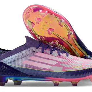 Adidas Purple Pink Low-Cut Sock-Fit Upper Iridescent Gradient Overlay Firm-Ground Soccer Shoes