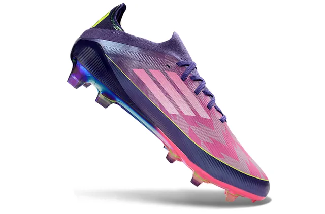 Adidas Purple Pink Low-Cut Sock-Fit Upper Iridescent Gradient Overlay Firm-Ground Soccer Shoes 2