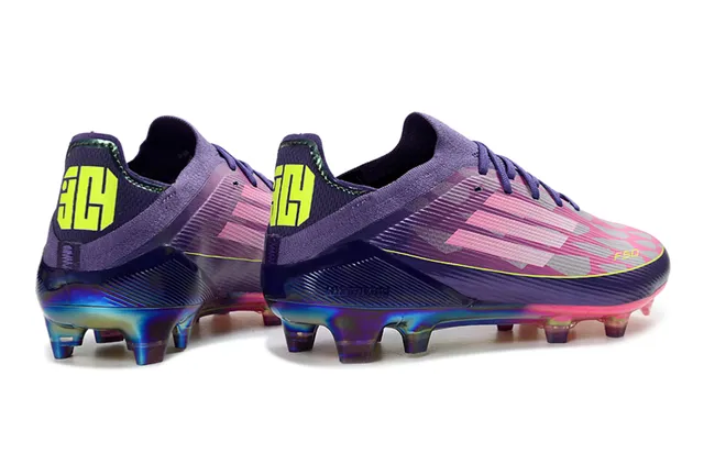 Adidas Purple Pink Low-Cut Sock-Fit Upper Iridescent Gradient Overlay Firm-Ground Soccer Shoes 5