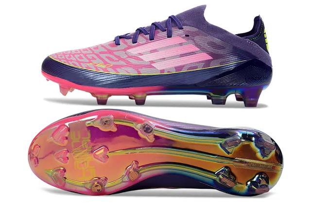 Adidas Purple Pink Low-Cut Sock-Fit Upper Iridescent Gradient Overlay Firm-Ground Soccer Shoes 6