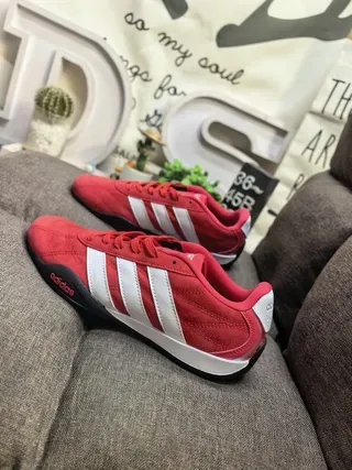 Adidas Red White Suede Upper Three-Stripe Side Panel Lifestyle Sneakers 7