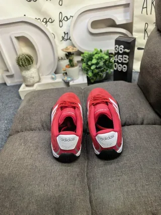 Adidas Red White Suede Upper Three-Stripe Side Panel Lifestyle Sneakers 8