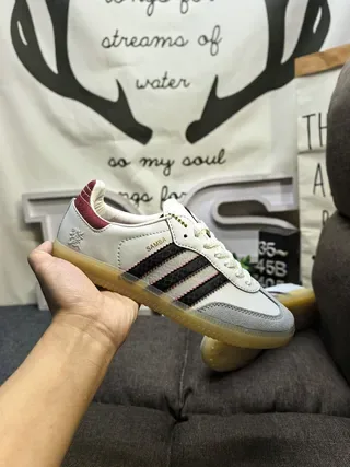 Adidas Red White Suede Upper Three-Stripe Side Panel Lifestyle Sneakers 5