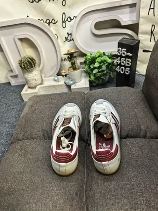 Adidas Red White Suede Upper Three-Stripe Side Panel Lifestyle Sneakers 8