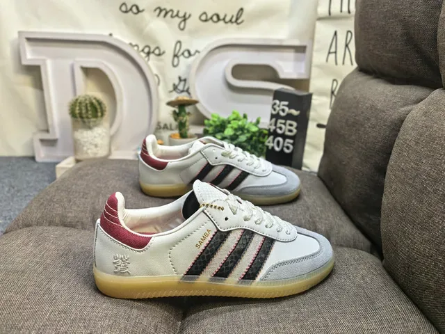 Adidas Red White Suede Upper Three-Stripe Side Panel Lifestyle Sneakers 11