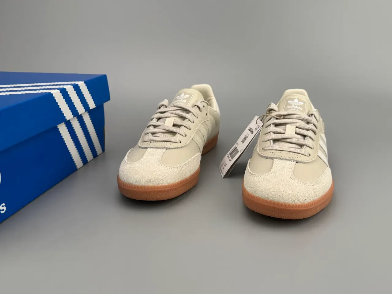 Adidas Samba Beige and Gum sneakers lifestyle 3