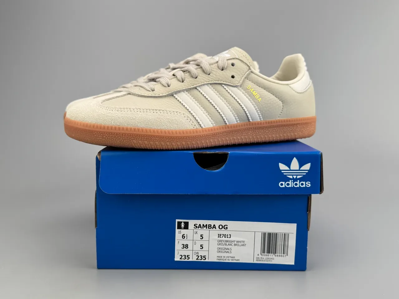 Adidas Samba Beige and Gum sneakers lifestyle 4