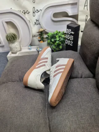 Adidas Samba Beige Brown Low-Top Leather Upper Lifestyle Sneakers 6