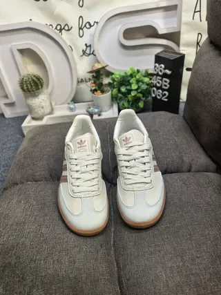Adidas Samba Beige Brown Low-Top Leather Upper Lifestyle Sneakers 10