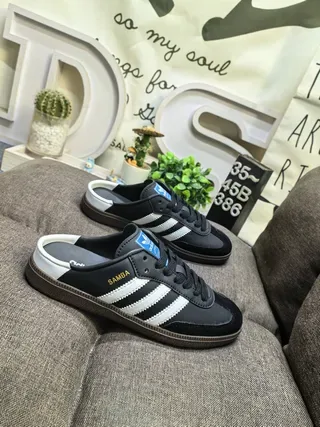 Adidas Samba Black White Gum Slip-On Lifestyle Sneakers 9
