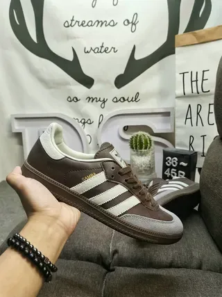 Adidas Samba Marron Blanc Gris sneakers lifestyle 5