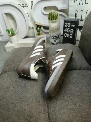 Adidas Samba Marron Blanc Gris sneakers lifestyle 6