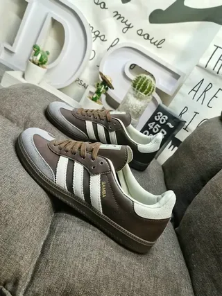 Adidas Samba Marron Blanc Gris sneakers lifestyle 7