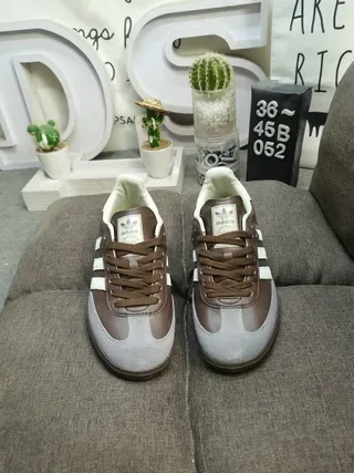 Adidas Samba Marron Blanc Gris sneakers lifestyle 10