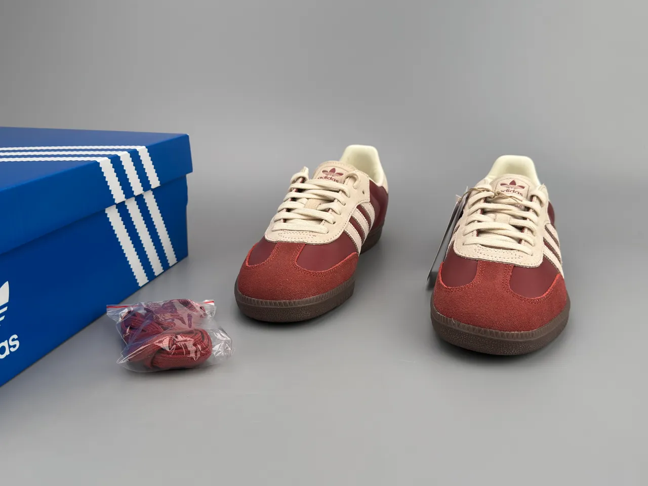 Adidas Samba Burgundy and Beige Lifestyle Sneakers 3