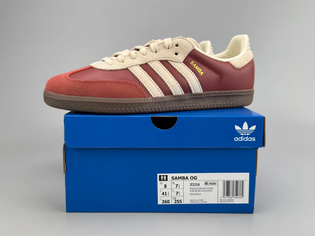 Adidas Samba Burgundy and Beige Lifestyle Sneakers 4
