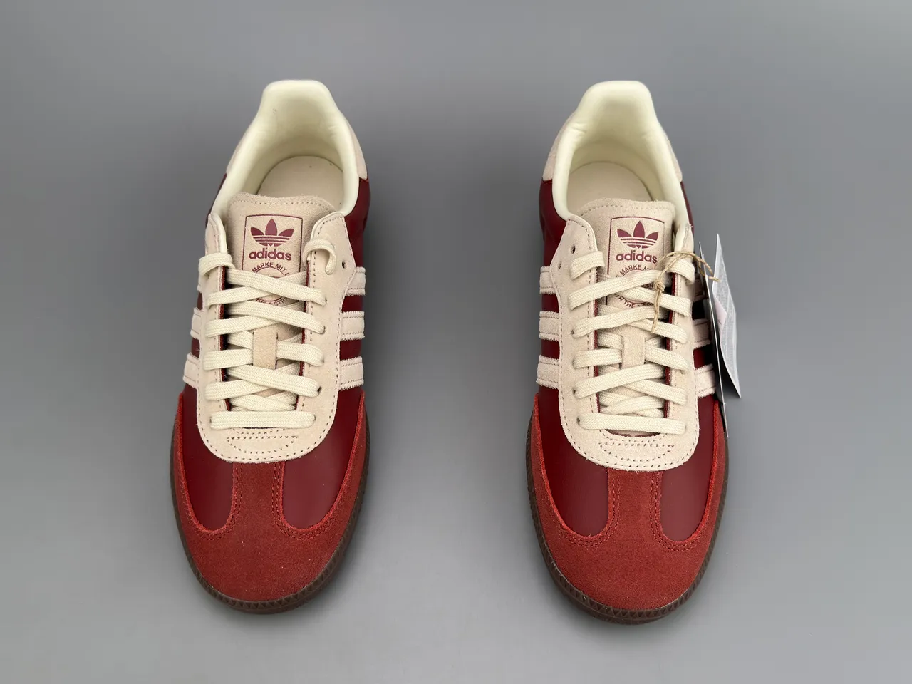 Adidas Samba Burgundy and Beige Lifestyle Sneakers 9
