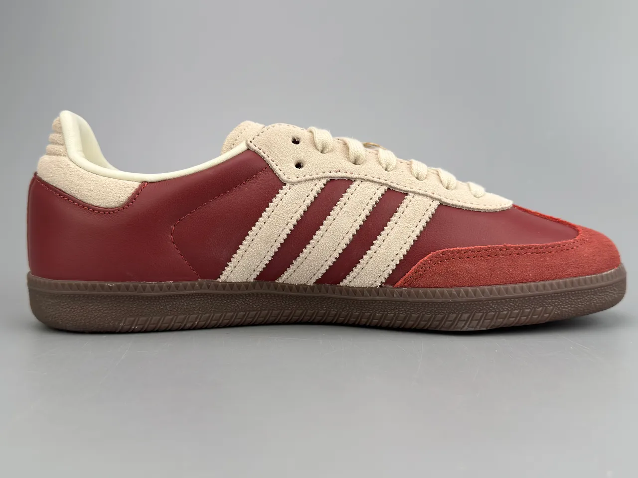 Adidas Samba Burgundy and Beige Lifestyle Sneakers 10