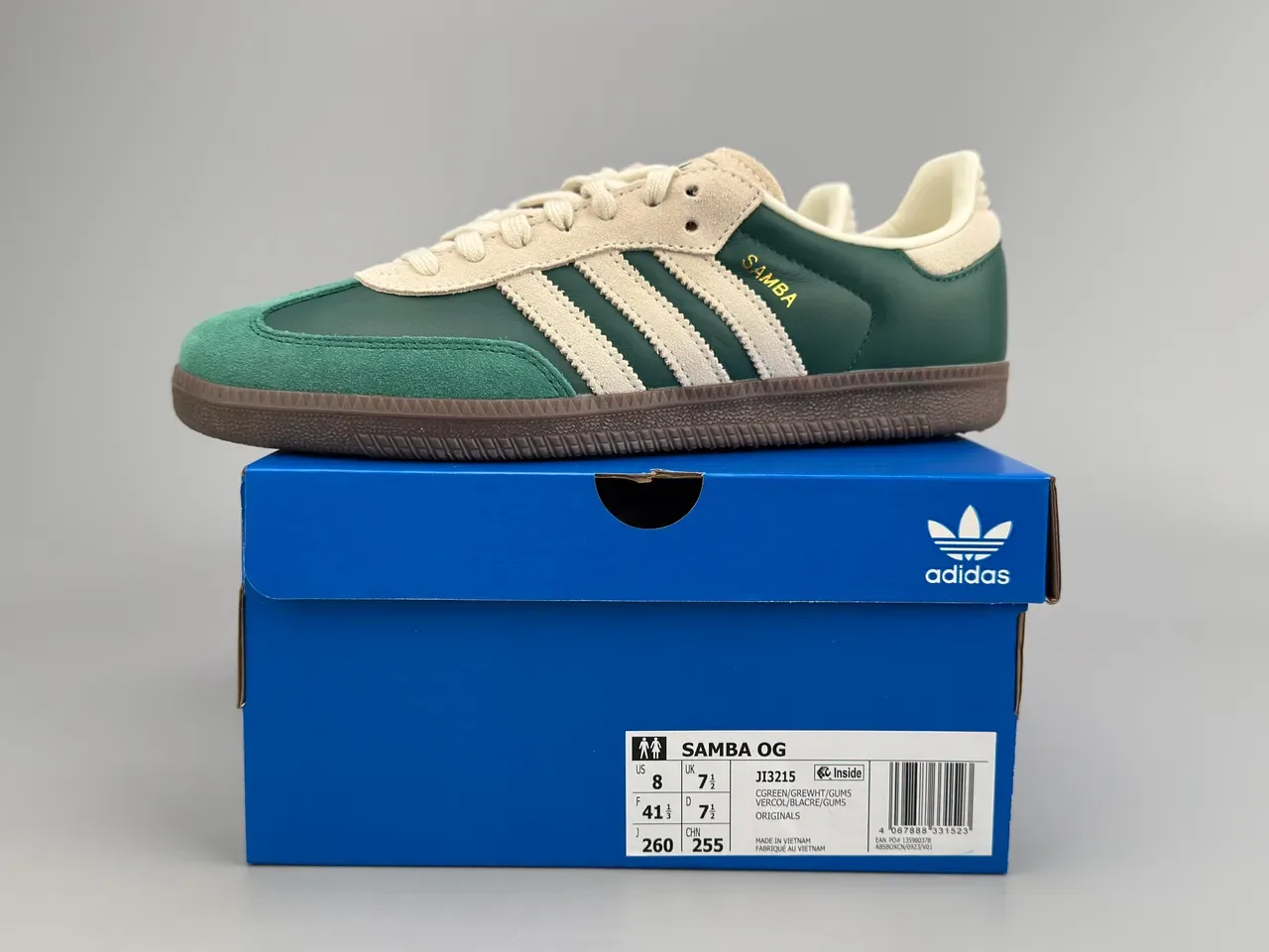 Adidas Samba Green and Cream Lifestyle Sneakers 4