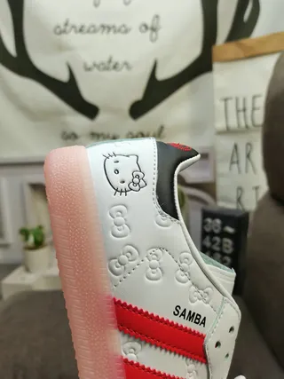 Adidas Samba Hello Kitty White Red Pink Lifestyle Sneakers 3