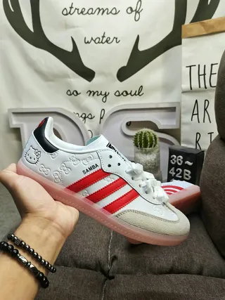 Adidas Samba Hello Kitty White Red Pink Lifestyle Sneakers 5