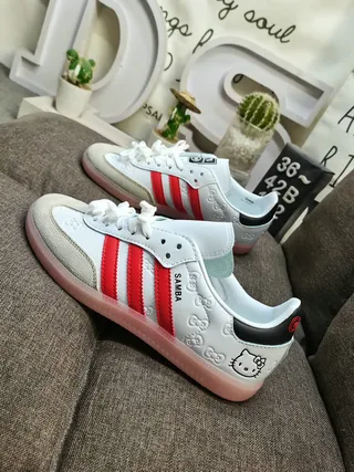 Adidas Samba Hello Kitty White Red Pink Lifestyle Sneakers 7