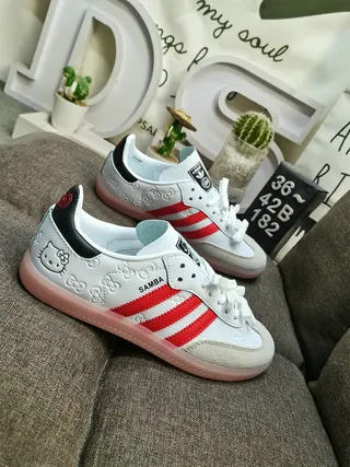 Adidas Samba Hello Kitty White Red Pink Lifestyle Sneakers 9