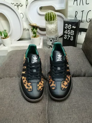 Adidas Samba Leopard Print Black Teal Lifestyle Sneakers 10