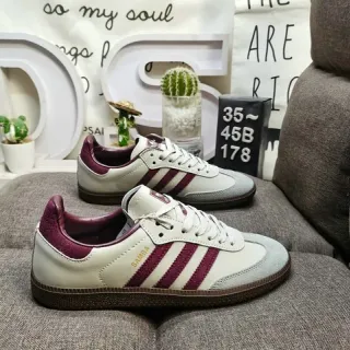 Adidas Samba Off-White and Burgundy Lifestyle Sneakers