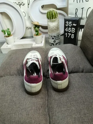 Adidas Samba Off-White and Burgundy Lifestyle Sneakers 8