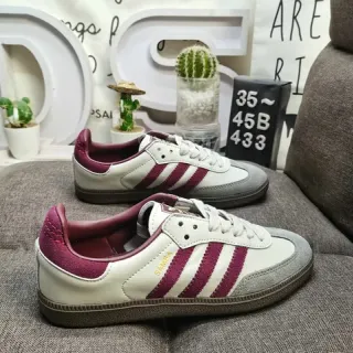 Adidas Samba Off-White and Burgundy Lifestyle Sneakers