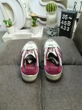 Adidas Samba Off-White and Burgundy Lifestyle Sneakers 8