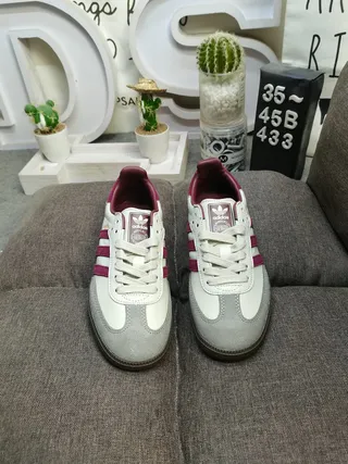 Adidas Samba Off-White and Burgundy Lifestyle Sneakers 10