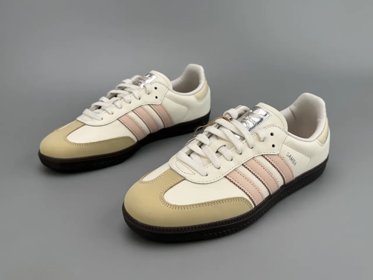 Adidas Samba Off-White and Pink Leather Lifestyle Sneakers 3