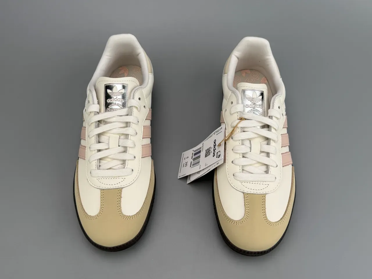 Adidas Samba Off-White and Pink Leather Lifestyle Sneakers 5