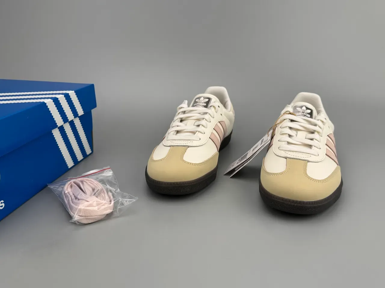 Adidas Samba Off-White and Pink Leather Lifestyle Sneakers 10