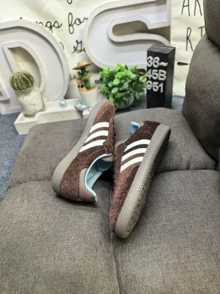 Adidas Samba OG Marrom Off-White Azul Claro Tênis Lifestyle 6