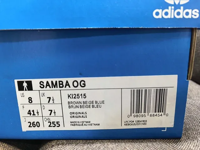 Adidas Samba OG Marrom Off-White Azul Claro Tênis Lifestyle 10