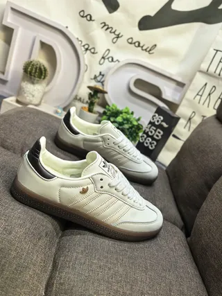 Adidas Samba OG Off-White and Black Lifestyle Sneakers 9