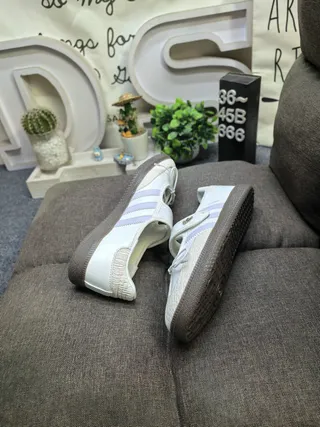 Adidas Samba White and Lavender Lifestyle Sneakers 6