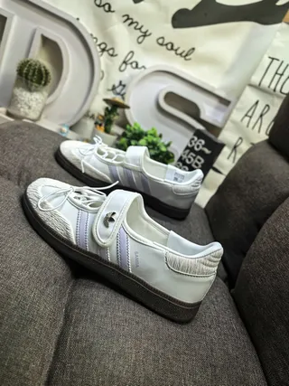 Adidas Samba White and Lavender Lifestyle Sneakers 7