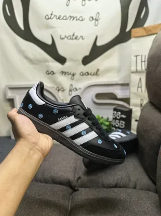 Adidas Samba White Black Low-Top Cupsole Suede-Like Upper Lifestyle Sneakers 15