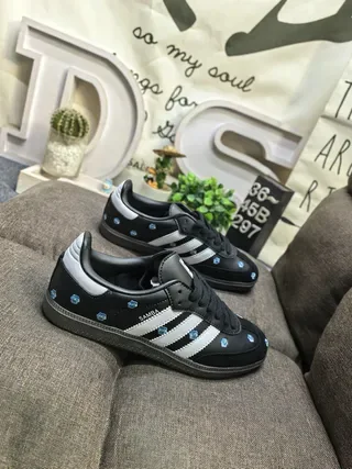 Adidas Samba White Black Low-Top Cupsole Suede-Like Upper Lifestyle Sneakers 19
