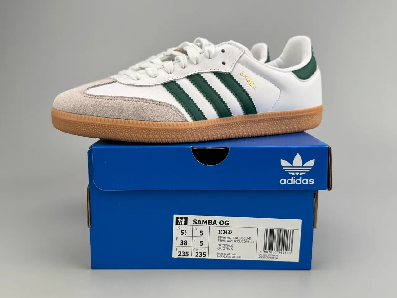 Adidas Samba White Green Gum Lifestyle Sneakers 2