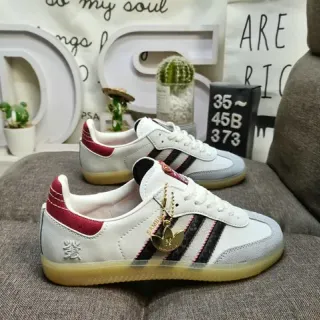 Adidas Samba White Red Black Gum जीवनशैली स्नीकर